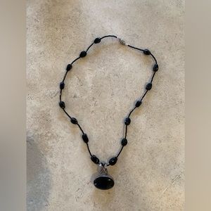 Fashion Jewelry 22” Necklace with black center stone
